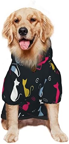 Hoody с качулка за Голямо Куче, Цвят-Котка-Забавно Облекло за Любителите на Домашни Животни, Пуловер с Шапка, Мека Облекло за