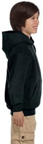 By Hanes Youth Пуловер с качулка EcoSmart тегло 78 грама 50/50 - Black - XS - (Стил P473 - Оригинален стикер)