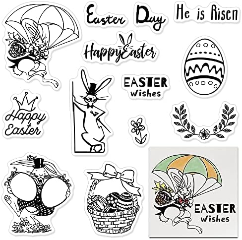 Фон за яйца, Великденски Заек, Прозрачни Печати за направата на Картички, Украси и аксесоари за Scrapbooking на Думата Щастлив