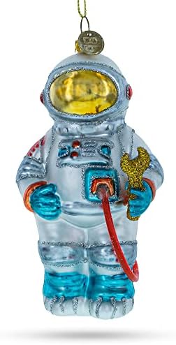 Астронавт в Космоса Стъклена Коледна Украса 5 Инча