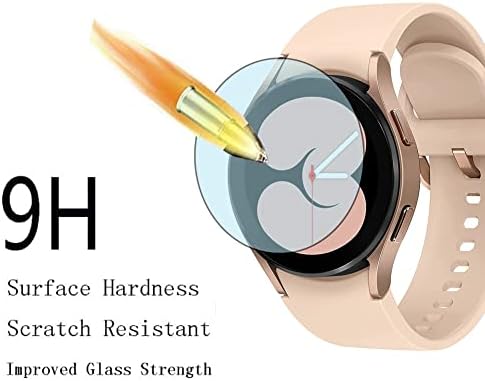 SHUAXI (3 + 1 пакетиране) е Съвместима за Samsung Galaxy Watch 4 Протектор на екрана 40 мм, с фолио от закалено стъкло Със защита от надраскване