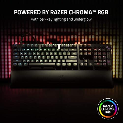 Аналогова детска клавиатура Razer Huntsman V2: Аналогов оптични превключватели Razer - Цвят RGB подсветката - Магнитна поставка за китката от плюш - Специални клавиши и dial - Кла?