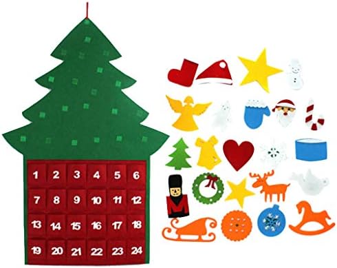 Календар с Джобове за Адвент-украса, Коледни Филц, Голям Начало Декор, Витражное Прозорец, Подвесное