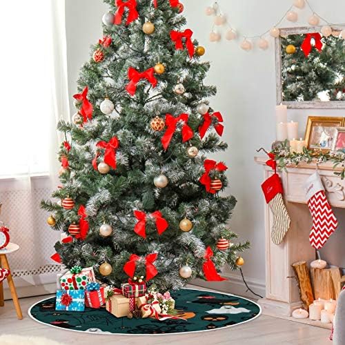 Декорация на Поли ALAZA Christmastree Малка Мини-Пола с Орнаменти във формата на коледно дърво 35,4 Инча с Хэллоуином за парти