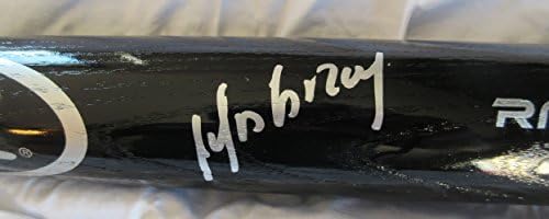 Черна Голяма Бейзболна бухалка Хосе Абреу с автограф, С доказателство, Фотография Хосе, подписывающего договор с нас на националния отбор