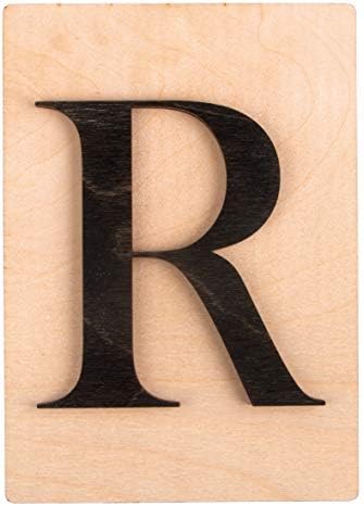 Rayher 63109576 Дървена буква R, Смесен кредит КФН, Черен, 10,5 х 14,8 см, 10,5x14,8 см