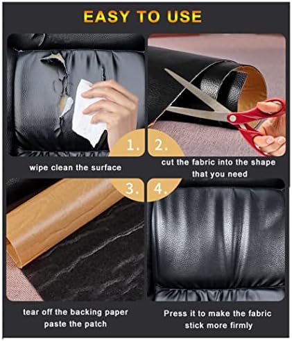На пластира за ремонт на дивани от изкуствена кожа DFONCE, Самозалепващи листове от Изкуствена кожа с Дебелина 0.8 мм, Филтър Ширина
