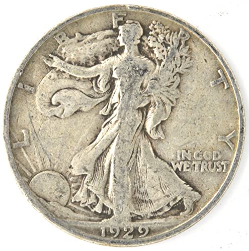 Сребърна монета в полдоллара Шагающая свобода 1916-1947 години на освобождаването. Красива монета от сребро в САЩ 90 процента