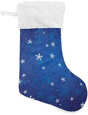 Коледни Чорапи PIMILAGU Коледа Snowflake 1 Опаковка 17,7 инча, Окачени Чорапи за Коледна украса