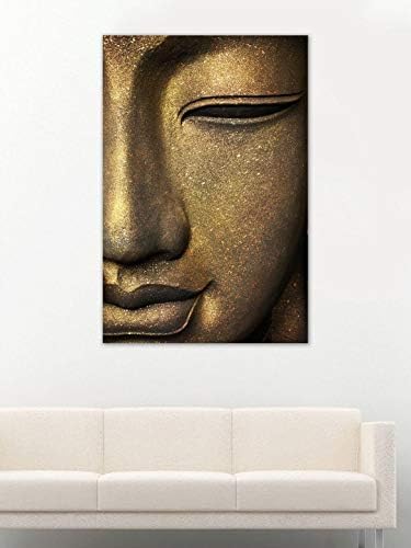 999Store Картина върху платно с изображение на лицето на Буда в дървена рамка (30X18 инча)