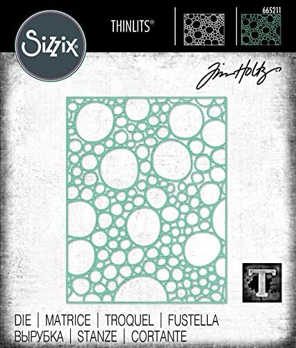 Матрица на Sizzix Thinlits 665211 Bubbling от Тим Хольца, Един размер, Многоцветен