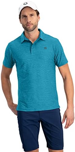 Мъжки ризи за голф Three Sixty Six - Поло сухо, намаляване с къс ръкав, Спортни и Ежедневни тениска с яка