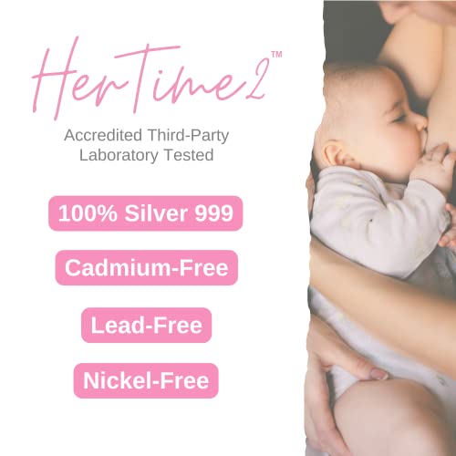 HerTime2 сребърни чаши за възрастни хора чиста 99.9% среброто накладки, за да зърна за кърмене на новородено защита успокояващи