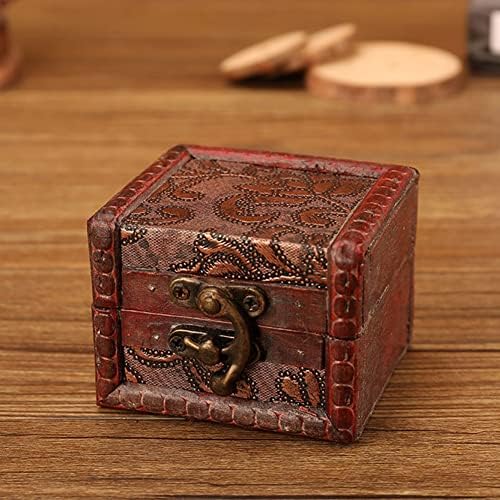 4 Бр. Антични Дървени Реколта Кутии За Съхранение на Мини-Метална Ключалка Съкровище Ръчно изработени От Скъпоценни Перли, Калъф за Пръстени,