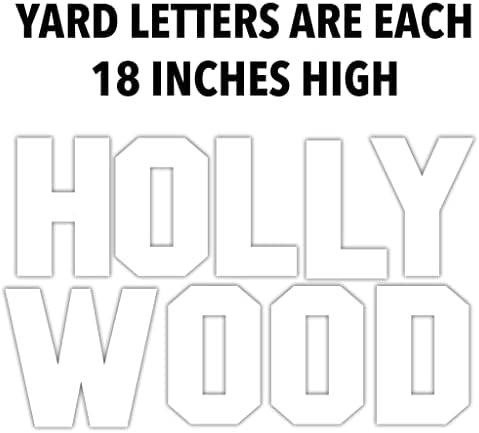 18-Инчови Букви за надписи Hollywood Yard с тояги от VictoryStore, Плътни Бели Букви за косене на трева от велпапе пластмаса,