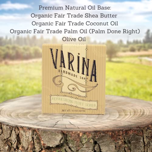 Сапун-пилинг Varina Organic Освежаващ Ментов - Нежното Почистване за Чувствителна кожа с билки и мента - 3 опаковки - Чувствам Здрава