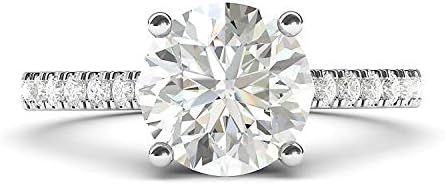 Бяло злато 14 До 2 карата, Класически 4-направи различни съоръжения Имитированное диамантен пръстен или муассанитом Годежен