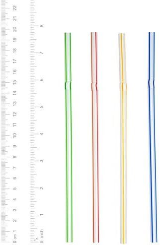 [400 Опаковки] Гъвкави за Еднократна употреба пластмасови сламки за пиене височина 7,75 инча В ивици различни цветове...