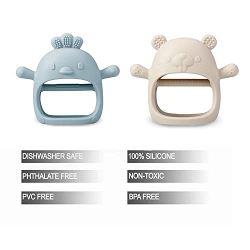 PandaEar 2 Pakc Силиконови Детски Играчки За никнене на млечни зъби| Варежка-Прорезыватель за ръце на Детето за Смучене|