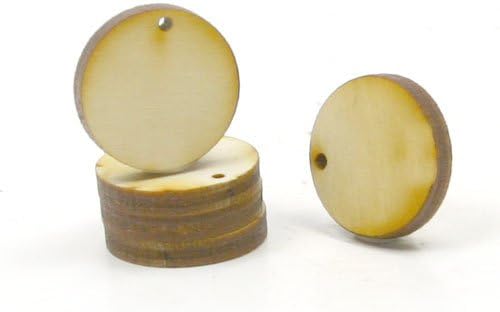 Mylittlewoodshop Pkg с 6 - кръгово деколте с диаметър 3/4 инча с отвори с диаметър 11 мм и суров дървен материал с дебелина 1/8 инча