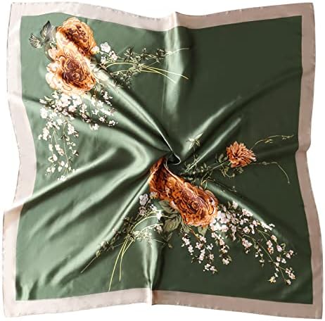 vimate 35 Квадратен шелкоподобный забрадка - женски модерен копринен шал за тайна на косата и нощен сън.
