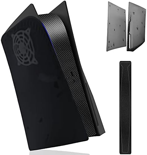 Прозрачен черен панел за PS5 с черна средната обвивка, Предна панел на корпуса капаци за PS5 Disc Издание, Твърда Противоударная
