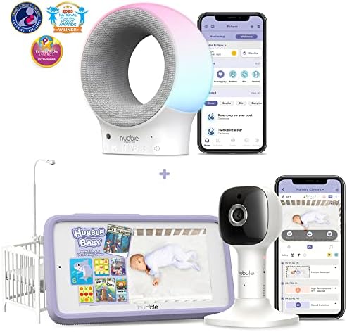 Хъбъл Connected Nursery Pal Crib Edition – Интелигентен видеоняня с 5-инчов сензорен дисплей и интернет по Wi-Fi интернет, както и детски