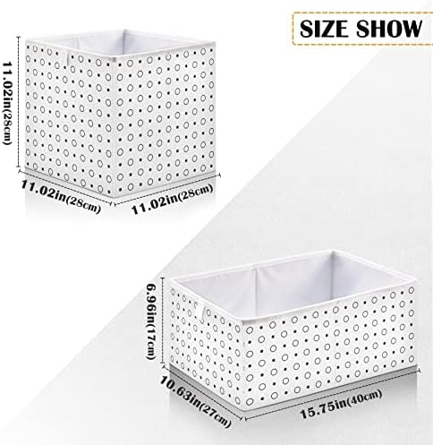 CaTaKu Черно-Бели Точка Кубчета Кутии За Съхранение на 11 инча Сгъваеми Тъканни Кошница За Съхранение на Рафтове Органайзер