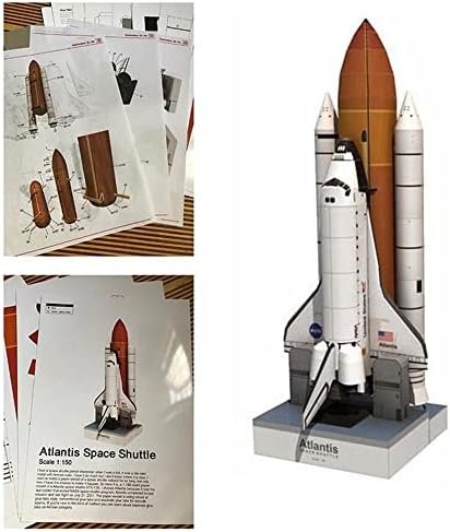 Книжен модел ракета в мащаб 1/150 Модел на космическа совалка Atlanti за aerospace колекционерска стойност (комплект в разглобено формата)