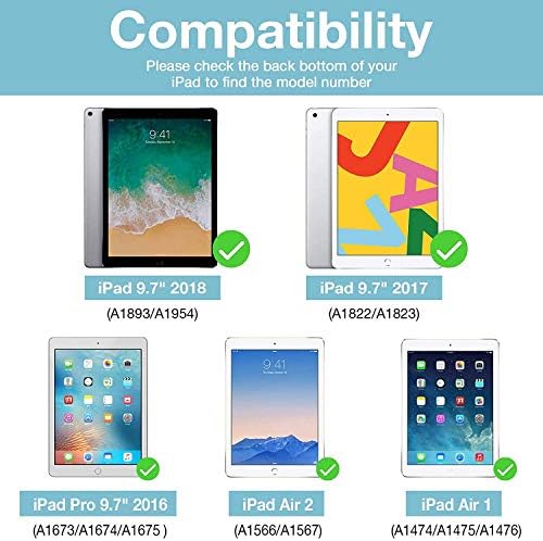 Калъф Log Zog за iPad 9.7 2018/2017, Калъф за iPad Air 2/iPad Air, Защитен Кожен калъф, Регулируема поставка, smart-калъф с функция за автоматично събуждане /сън за Apple iPad 6-ти / 5-то поколение