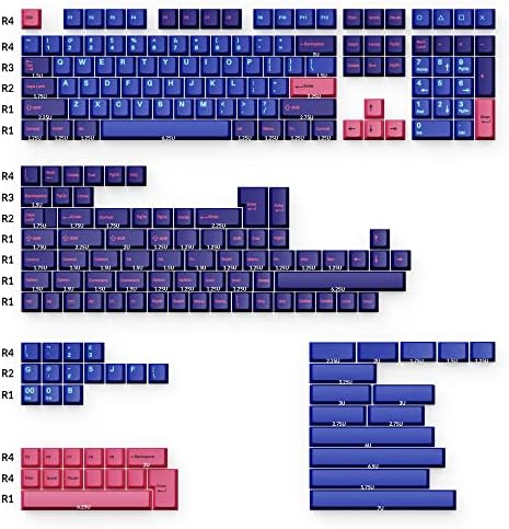 Ключодържател Double Shot Cherry PBT Keycap С Пълен набор от клавиши (219 клавиши) - Плейър