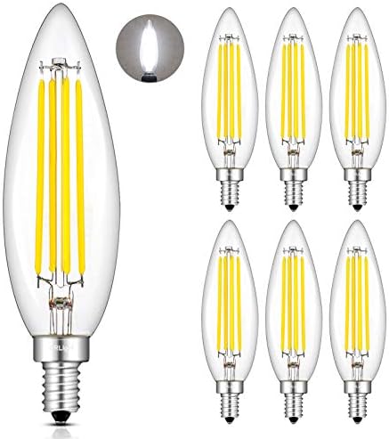CRLight 8 W Гладка Led лампа-Канделябр с регулируема яркост, мек Бял 3000 До 800 Лумена, което е равно на лампи с нажежаема