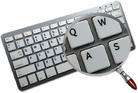 Етикети 4Keyboard French AZERTY за клавиатура на бял фон (14x14) за настолни компютри, лаптопи и тетрадки книги