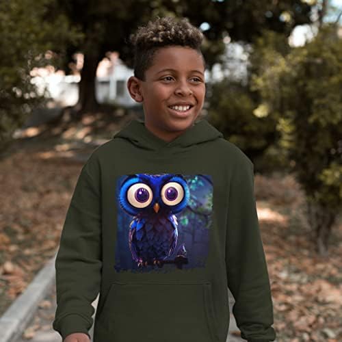 Детска hoody Owl Art от порести руно с качулка - Мультяшная Детска hoody - Очарователна hoody за деца