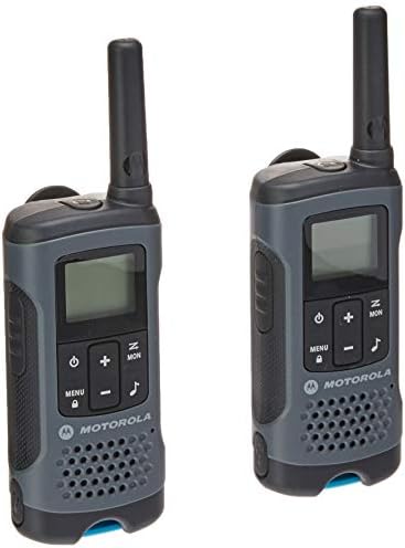 Радио Motorola T200 Talkabout, комплект от 2 теми и Слушалки за видео наблюдение Motorola 1518 с микрофон за ПР, Черен, Бял