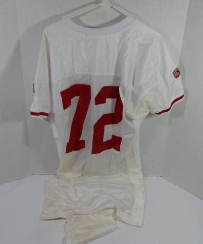 1995 Сан Франциско 49ерс Оливър Барнет 72, Издаден в бяла тениска 52 DP34386 - Използваните тениски без подпис за игри NFL