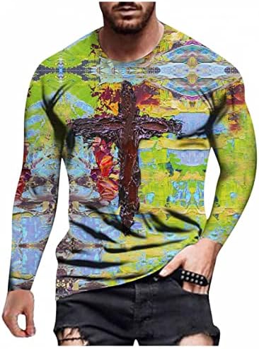 XXBR Тениски с дълъг ръкав за мъже, пролетни 3D улични Тениски с образа на Вярата на Християнския Исус и Кръста, спортни спортни тениски с графичен дизайн