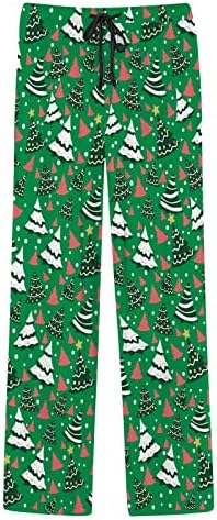 Пижамные Панталони в Клетката Buffalo с Еластична Талия, Пижами с участието на Дядо Коледа, Удобни Ежедневни Дрехи за Почивка на съвсем