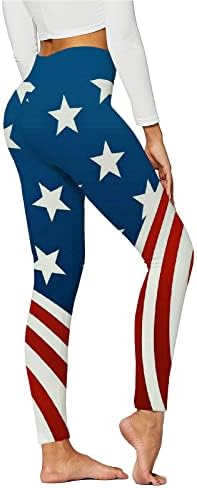 Американски флаг женски гамаши пластмаса управление на Националната звездно шарени панталони дишаща общата дължина на йога,