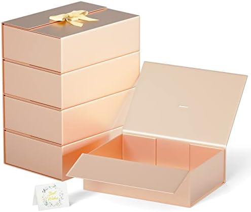 Подаръчни кутии с капак 13 X 9 X 4, Луксозен подарък кутия с поздравителна пощенска картичка от лента и магнитна закопчалка, подходящи