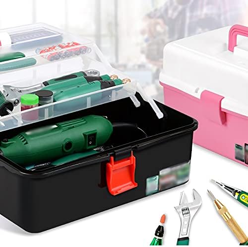 Кутии за инструменти KOAIUS Кутия за инструменти с Подвижна Сгъваем чекмедже-организатора и място за съхранение на части на