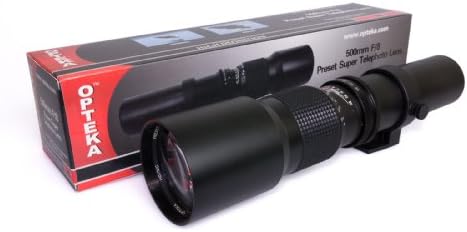 Телеобектив Opteka 500-1000 mm f/8 HD с предустановкой за цифрови огледално-рефлексни фотоапарати Canon EOS 80D, 77D, 70D, 60D, 60Da,