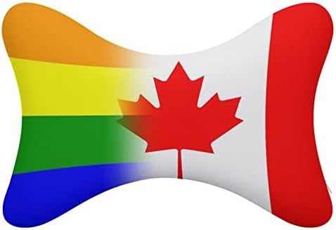 ЛГБТ Гордостта на Канадския Флаг Автомобилната въздушна Възглавница За Шията от 2 Възглавници под Формата На Костите Авто облегалката за глава Възглавница за Пъту