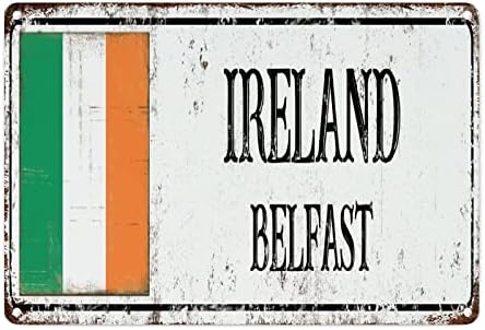 WoGuangis Ирландия Стенен Декор Метална Табела на Националното знаме на Ирландия Градски Алуминиеви Художествени Означения Селски Сувенир Подарък Ретро Стенни Стике?