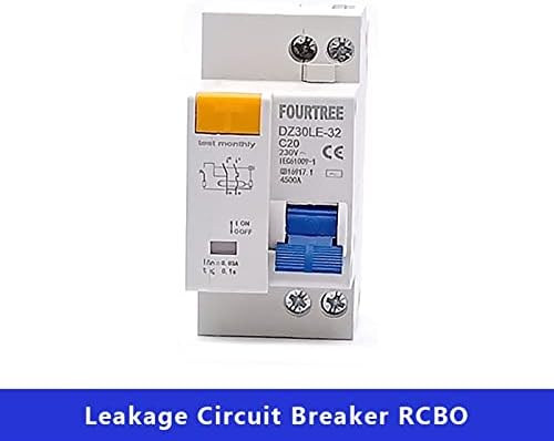 1 бр. ключ остатъчен ток DPNL DZ30L 230-1 P + N със защита от претоварване работен ток и късо съединение RCBO MCB (Размер: 20A)