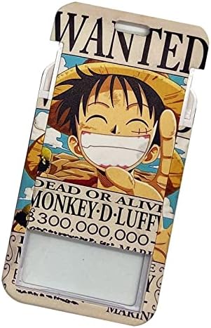 Аниме One Piece Monkey D Luffy Каишка с Държач за идентификация на иконата за Ключодържател Niki Каишка Защитно покритие Кредитни