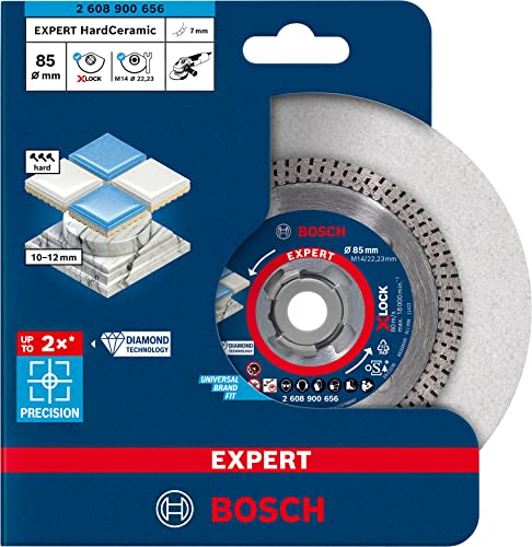 Diamond отрезной диск на Bosch Professional 1x Expert HardCeramic X-Lock (за твърди плочки, твърдо като камък, Ø 85 мм, Аксесоари Малък