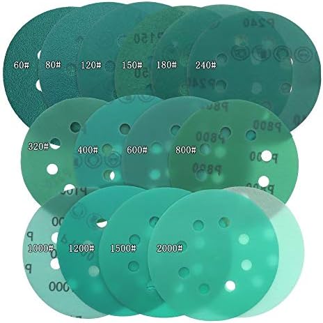 5-Инчов филм с 8 дупки за куки и вериги, Шлайфане диск за зелена шкурка 60-2000 Г. (опаковка от 10 броя) (Обяснения: 400 )