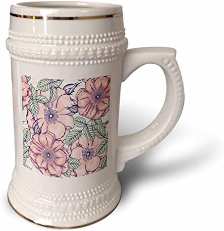 3dRose 3dRose с цветен модел - Творческа изображение с флорални щампи - чаша за стейна на 22 унция (stn-361829-1)