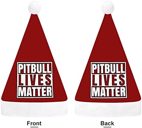 Коледни шапки Pitbull Lives Материята на едро за възрастни, коледна шапка за празници, аксесоари за коледното парти
